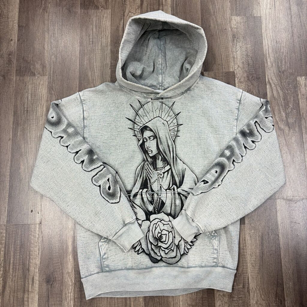 Saints Virgin Mary hoodie grey