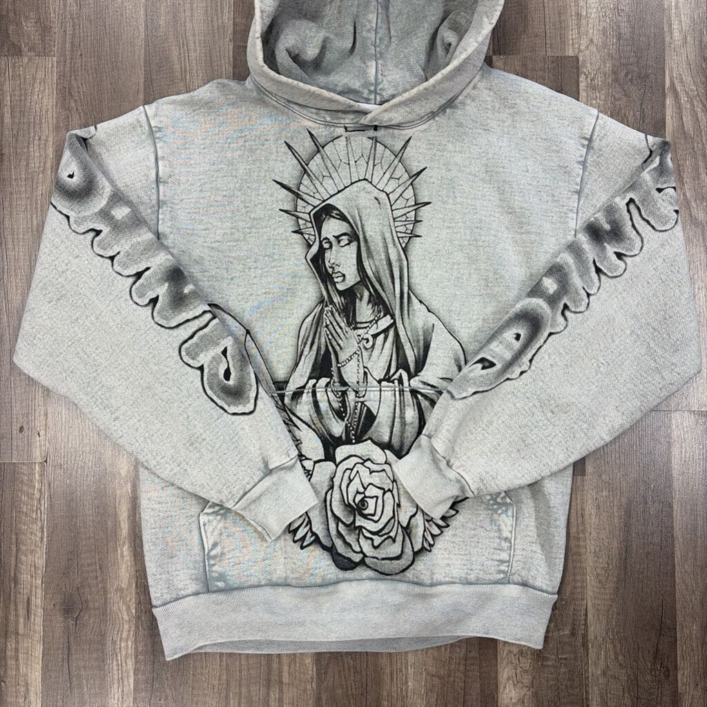 Saints Virgin Mary hoodie grey