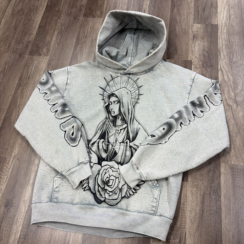 Saints Virgin Mary hoodie grey
