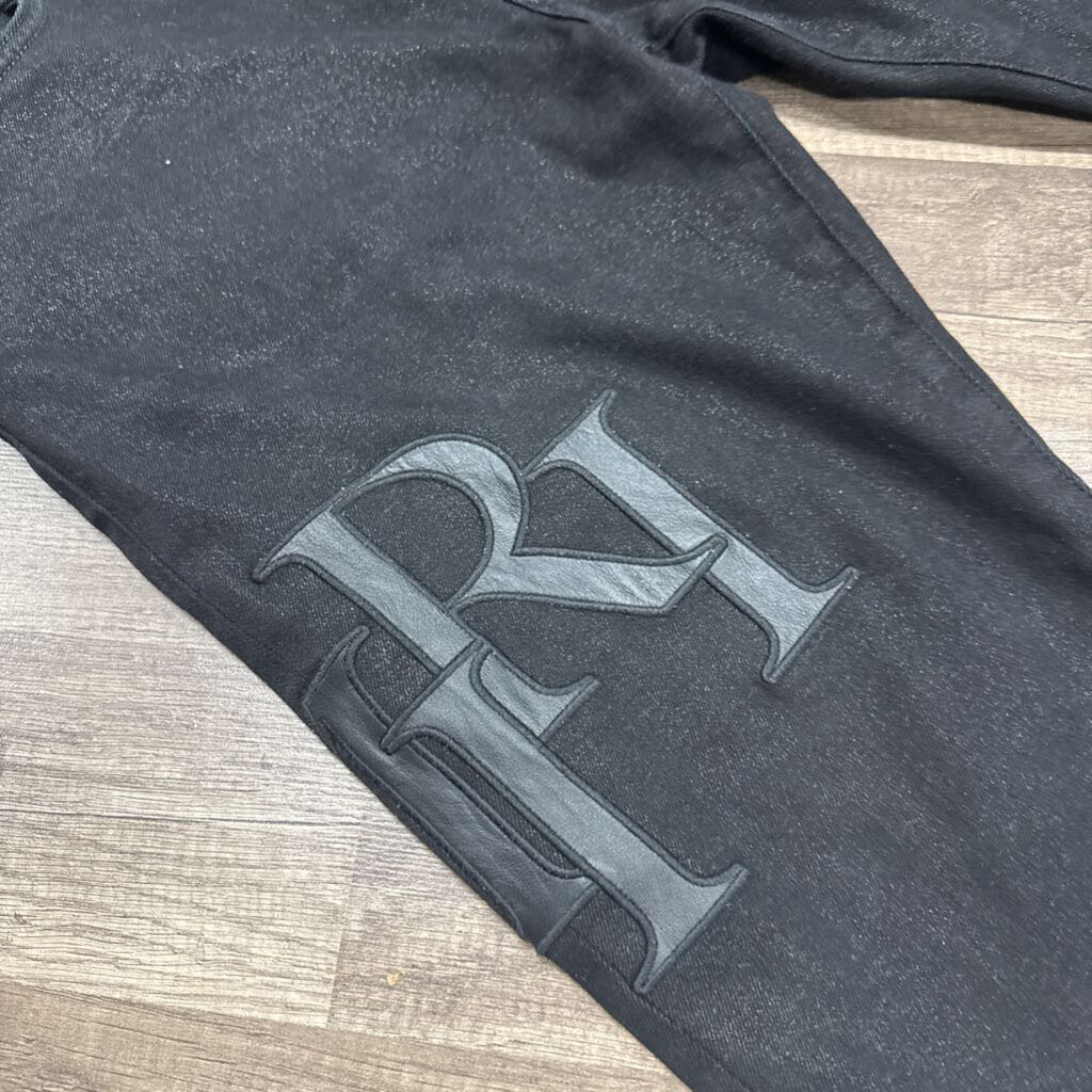 Amiri Jean Black Wax Oblique Logo