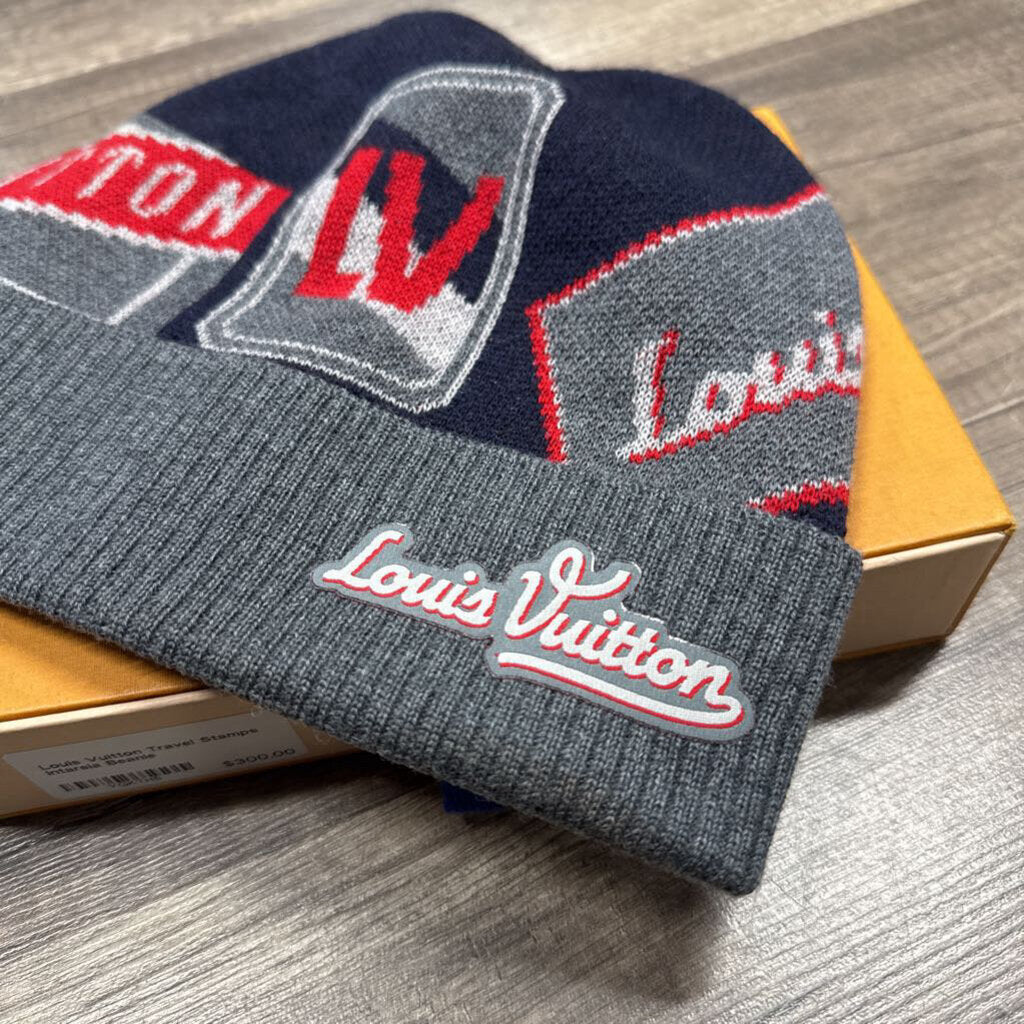 Louis Vuitton Travel Stamps Intarsia Beanie
