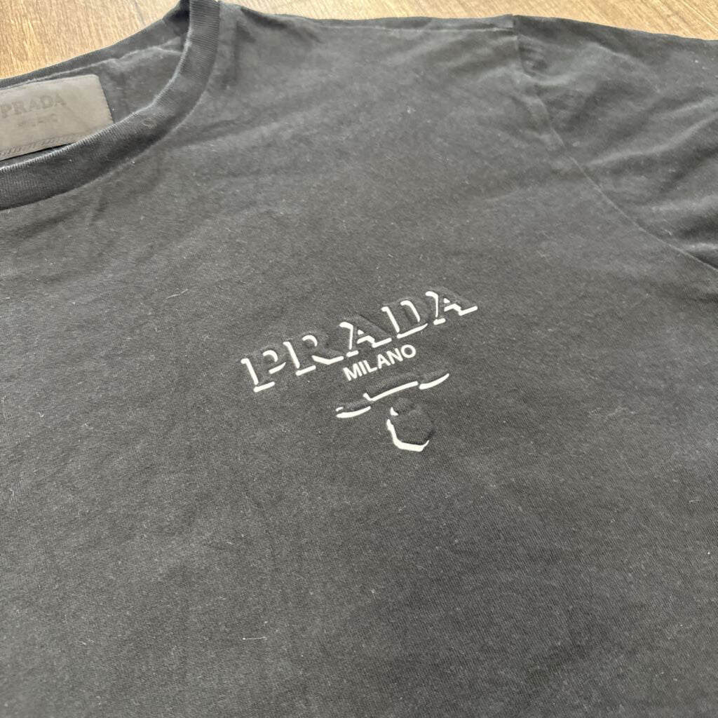 Prada Black Letter Print Shirt