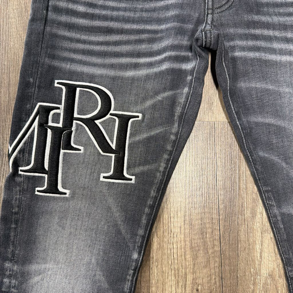 Amiri Jean Oblique Logo Grey