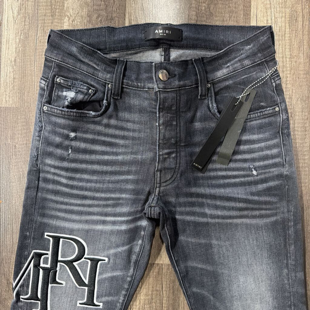 Amiri Jean Oblique Logo Grey