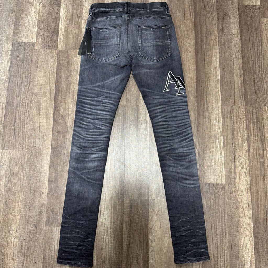 Amiri Jean Oblique Logo Grey