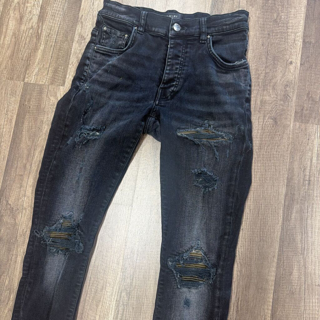 Amiri jean mx1 black camo patch