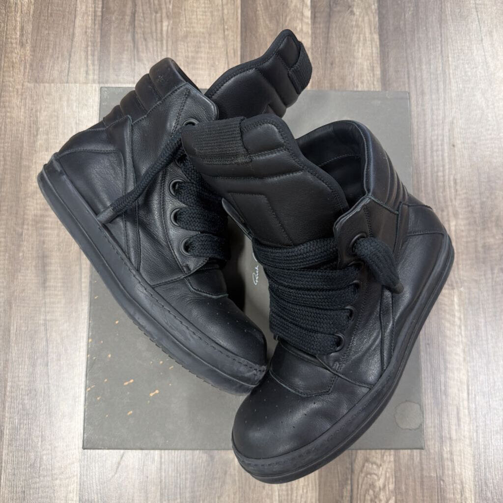 Rick Owens Geobasket Triple Black Jumbo Lace