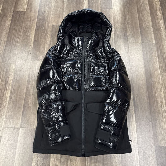 Moose Knuckle Patent Black Coat