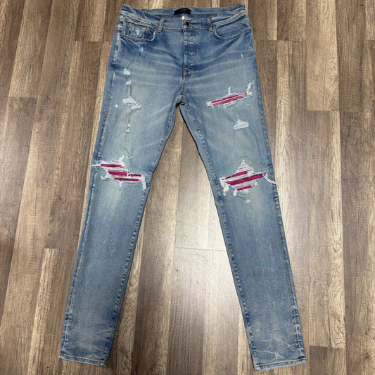 Amiri Jean Mx1 Cracked Pink Patch