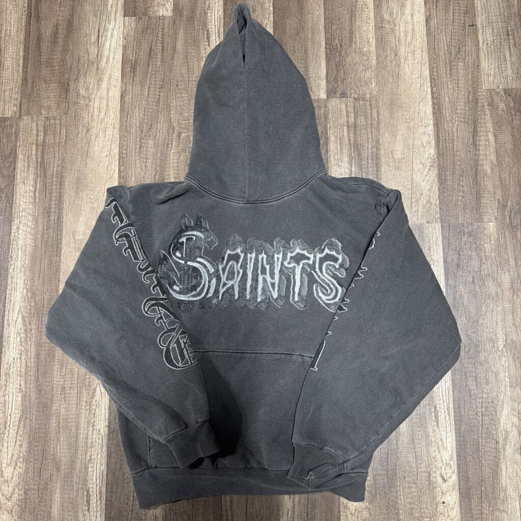 Saints Hoodie Script Logo Grey