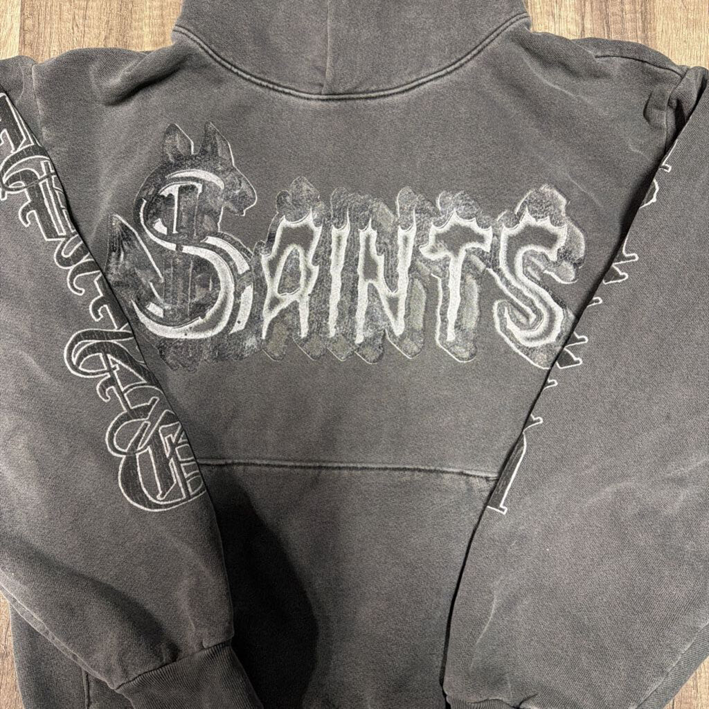 Saints Hoodie Script Logo Grey