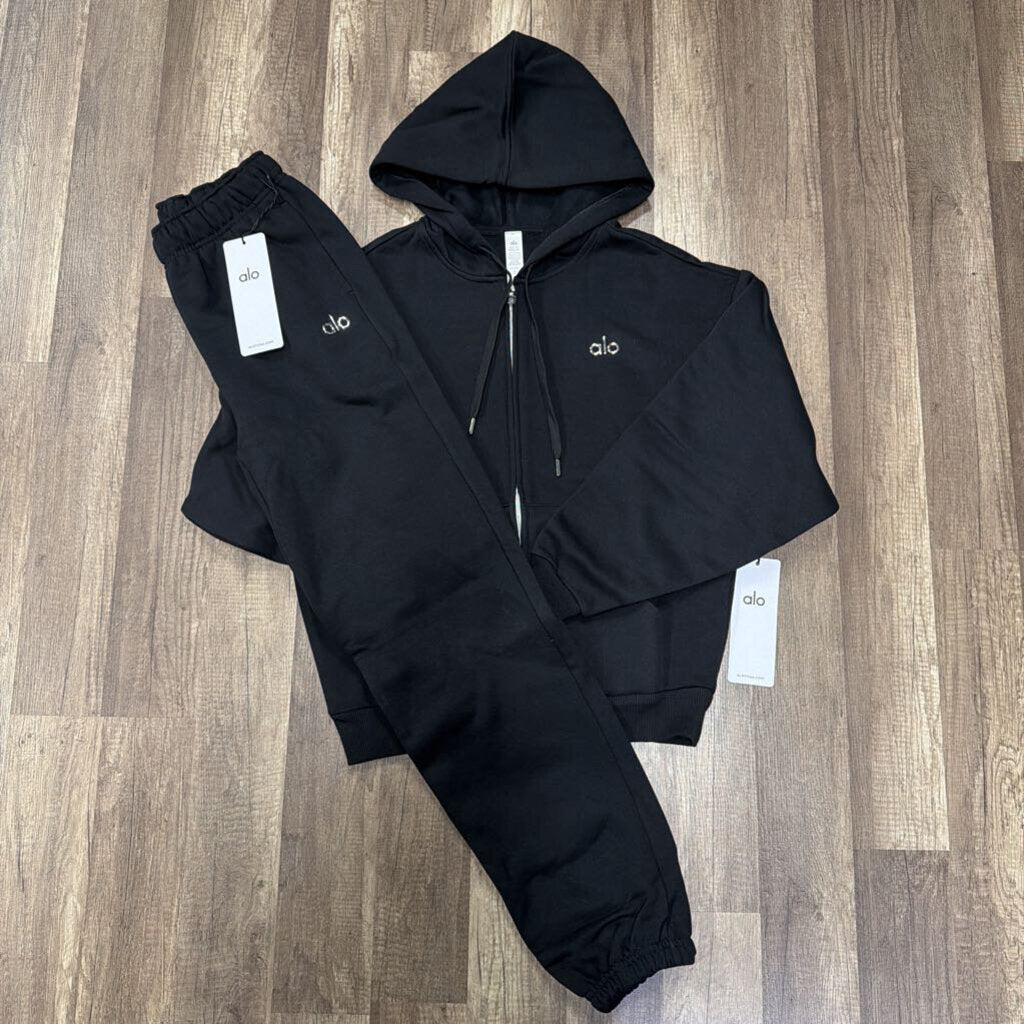 Alo Zip Up Set Black