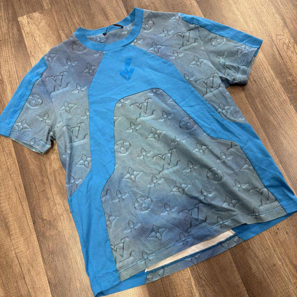 Louis Vuitton LV 2054 Intarsia Blue T-shirt