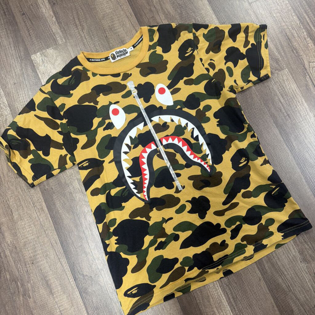 Bape camo shark zipper shirt