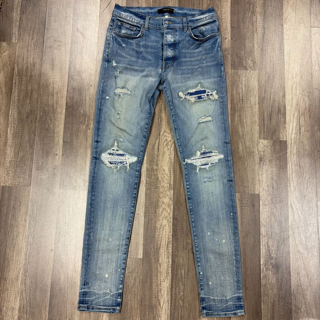 Amiri Jean Mx1 Blue Paisley patch