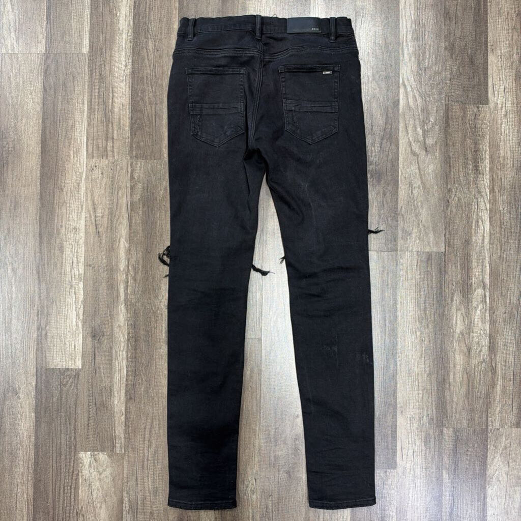Amiri Jean Mx2 Black Leather Patch