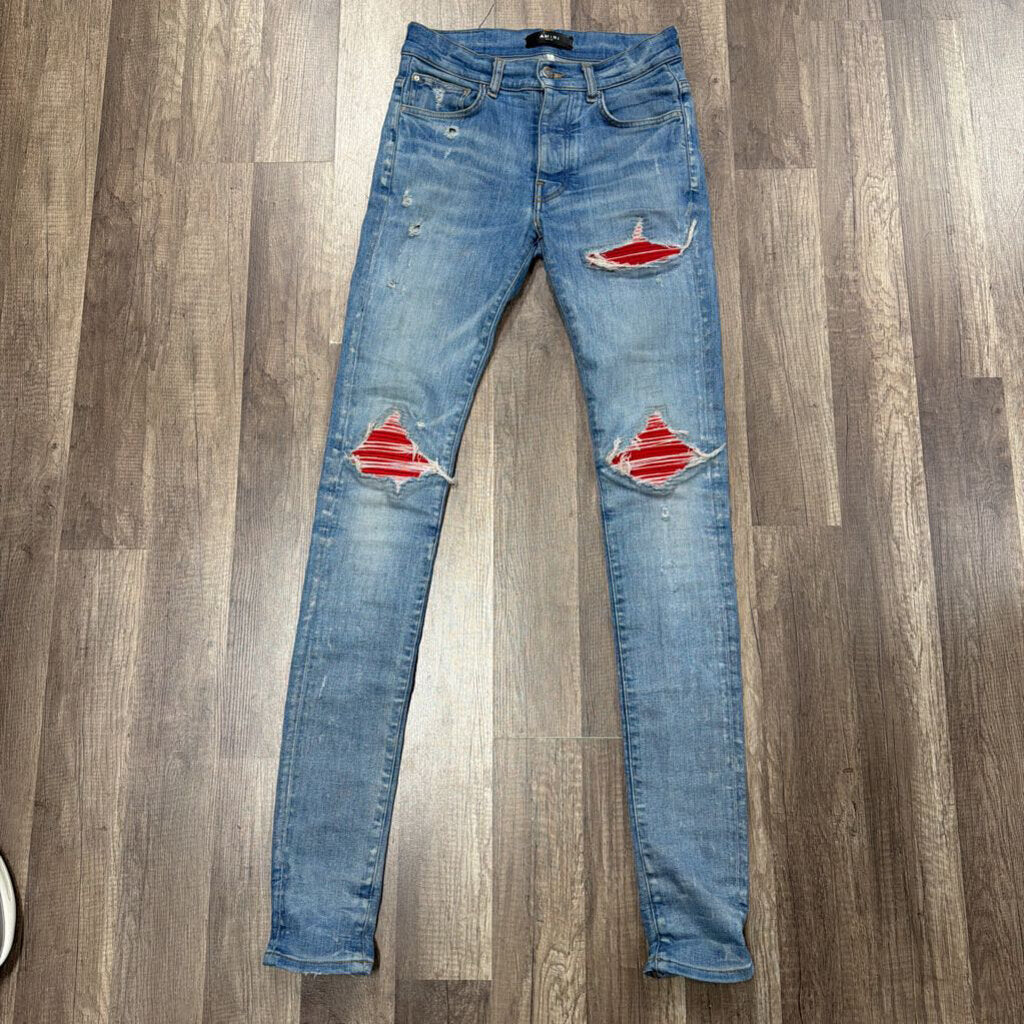 Amiri Jean Mx1 Blue Red Patch