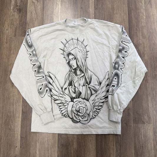 Saints Grey Hail Mary Tshirt L/S