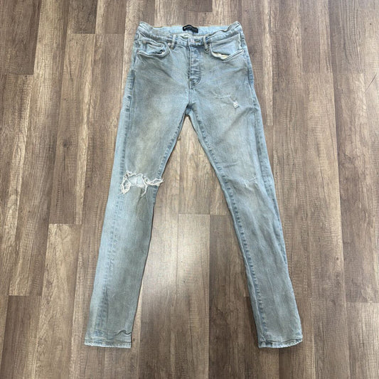 Purple Jean Light Wash Denim Rip Knee