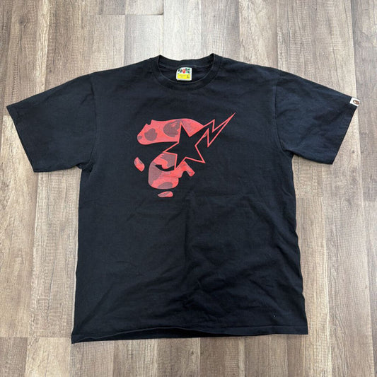 Bape Black Red Head Camo Tee