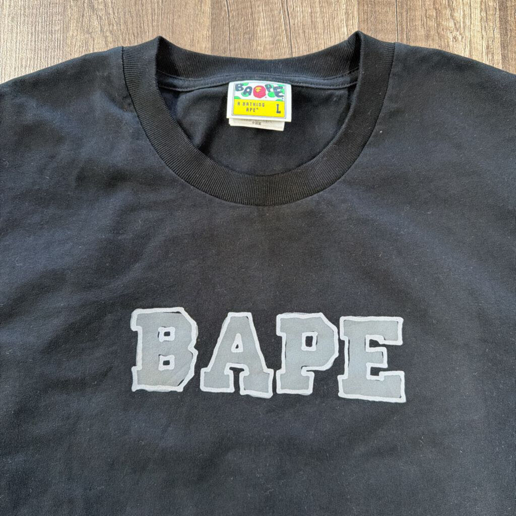 Bape Black Logo Script Tee
