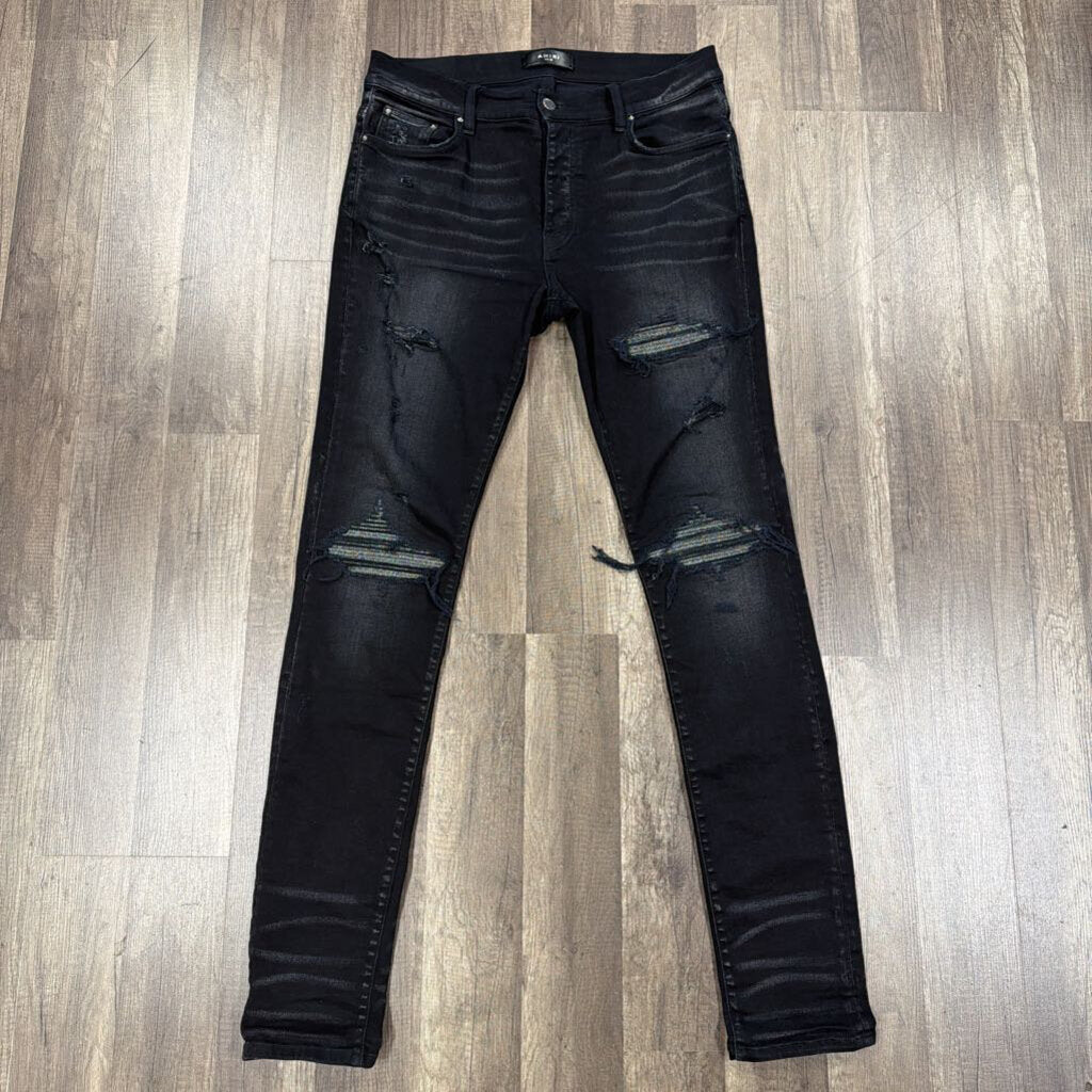 Amiri Jean MX-1 Balck Glitter Patch