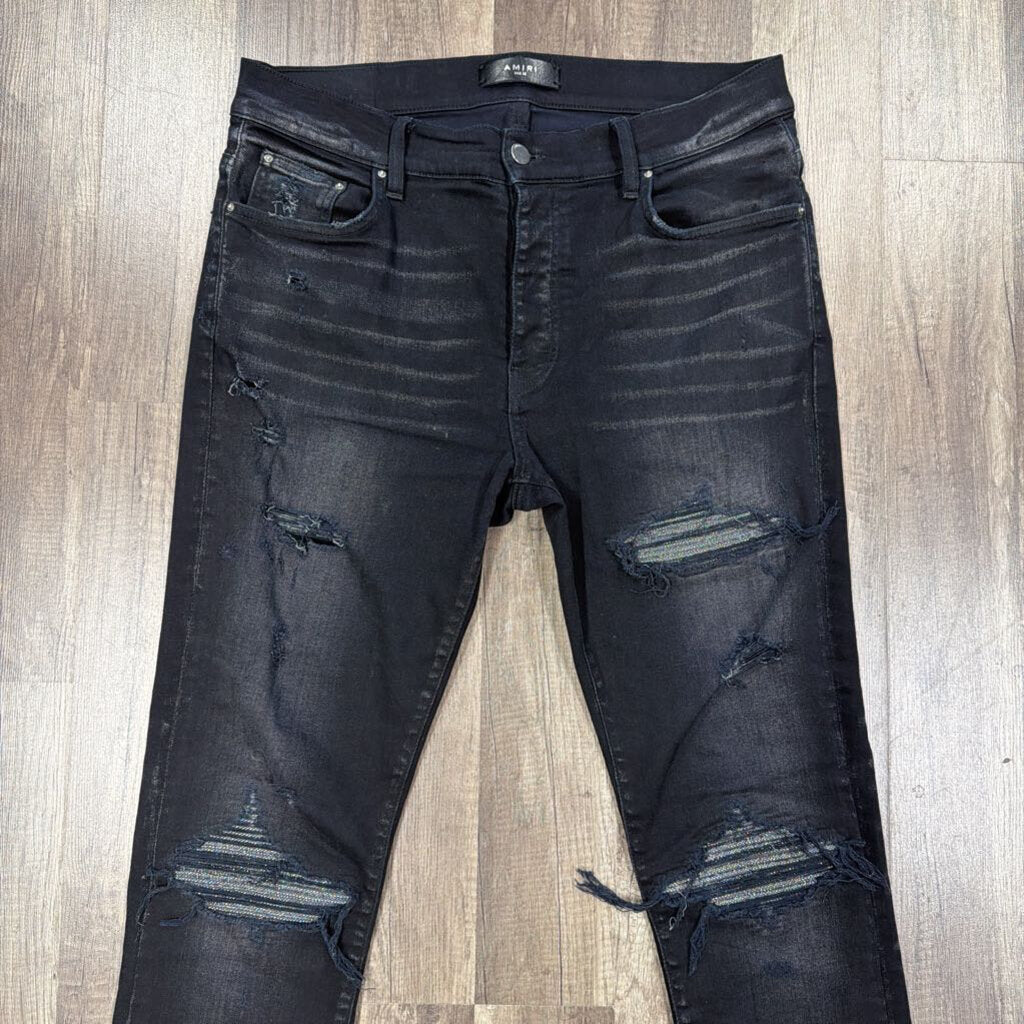 Amiri Jean MX-1 Balck Glitter Patch