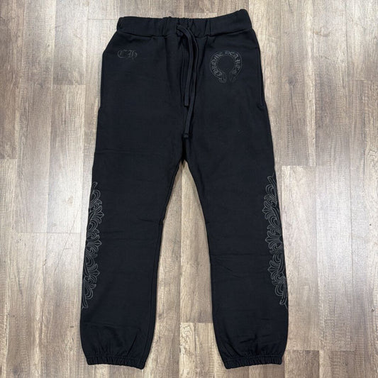 Chrome Hearts Horseshoe Floral Cross Sweatpants