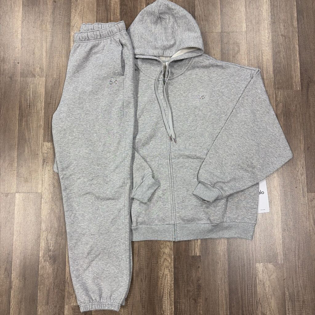 Alo sweat suit grey zip up