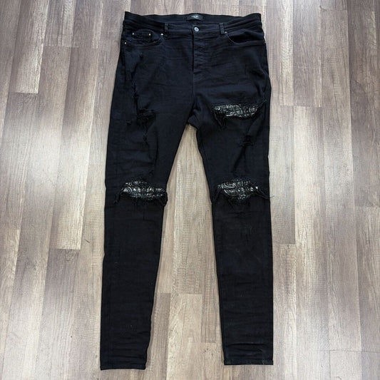 Amiri jean MX 1 Black paisley patch