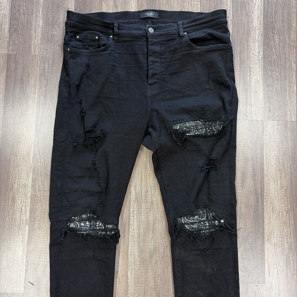 Amiri jean MX 1 Black paisley patch
