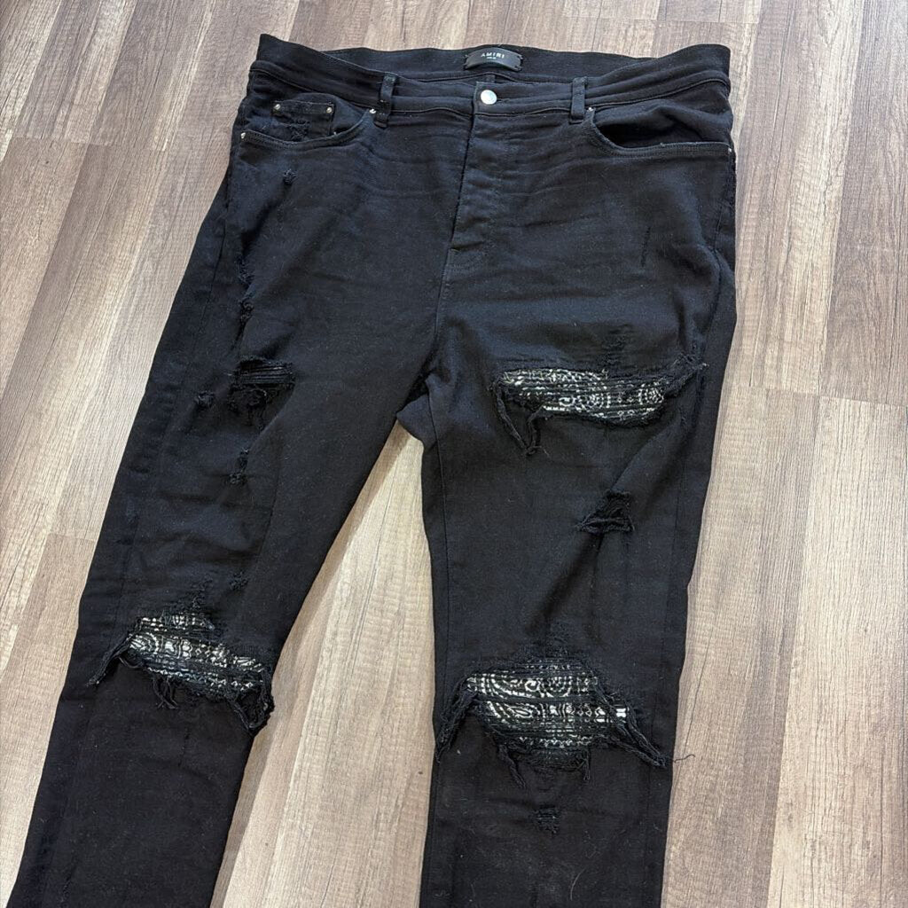 Amiri jean MX 1 Black paisley patch