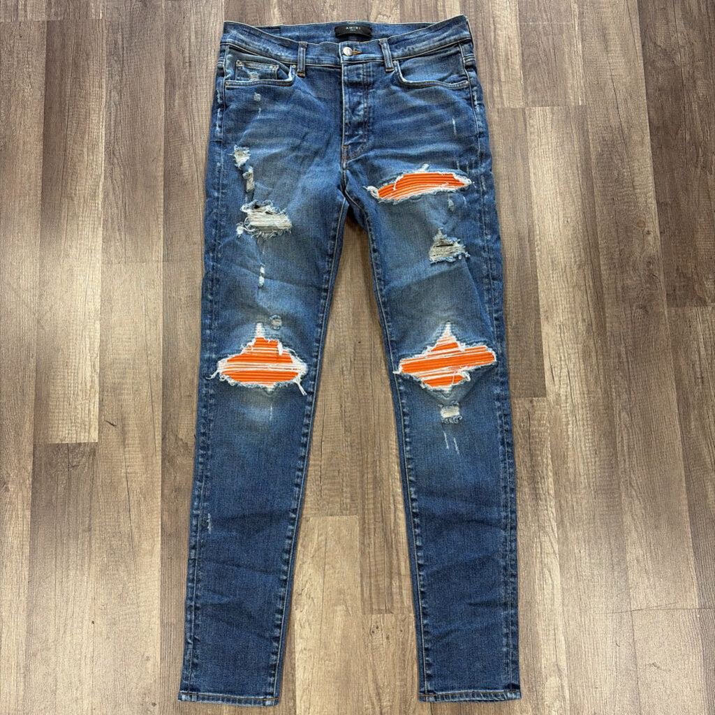 Amiri Jean Mx1 Orange Patch