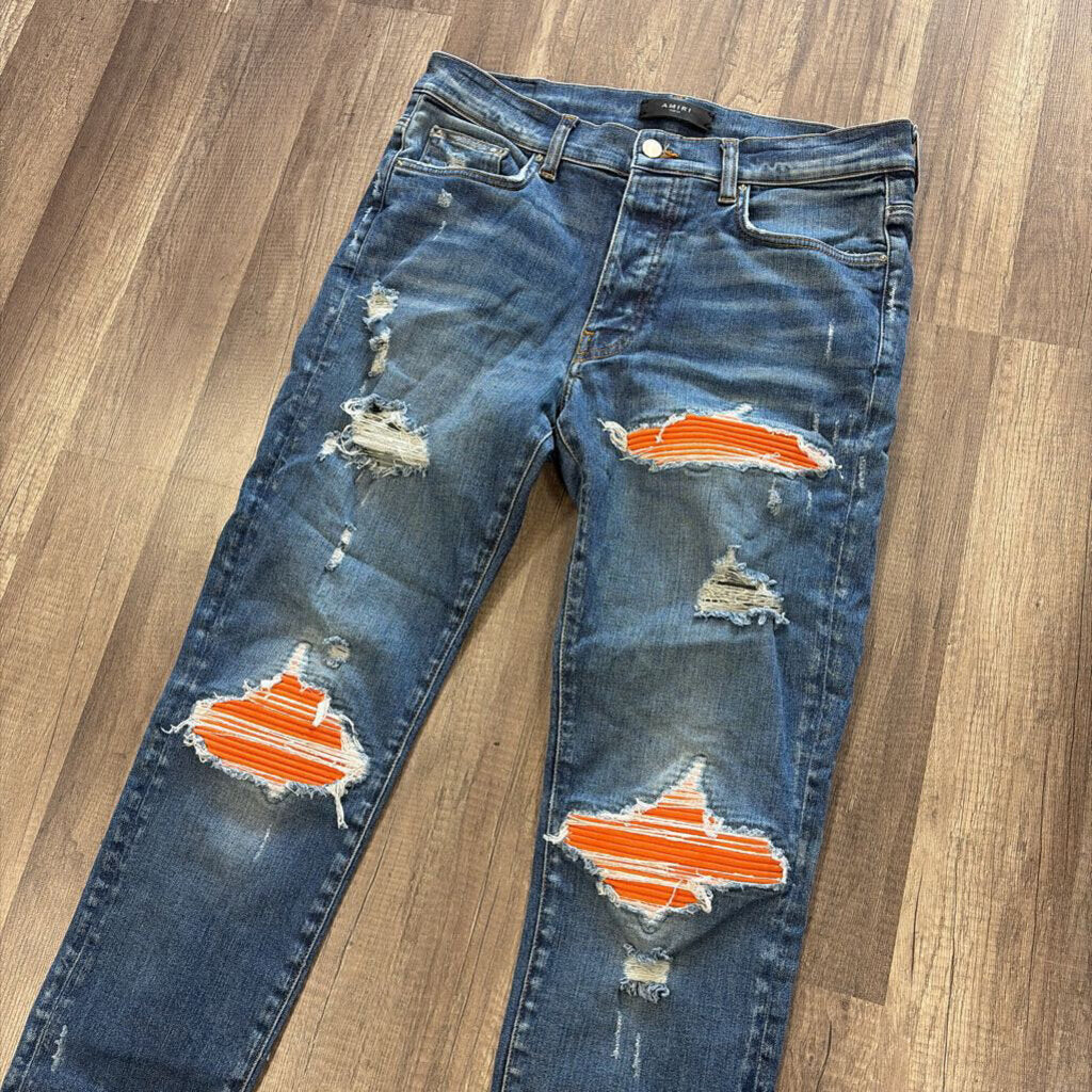 Amiri Jean Mx1 Orange Patch
