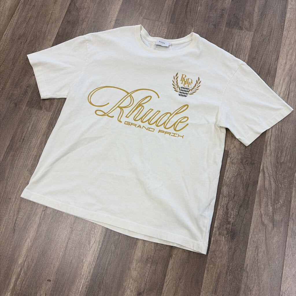 Rhude Grand Prix Cream Shirt