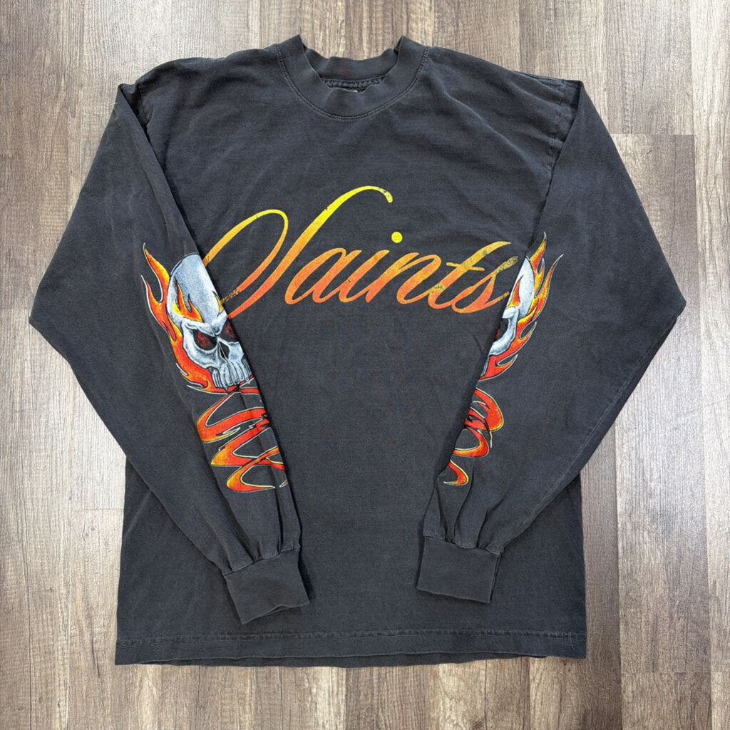 Saints flame skull logo L/S shirt
