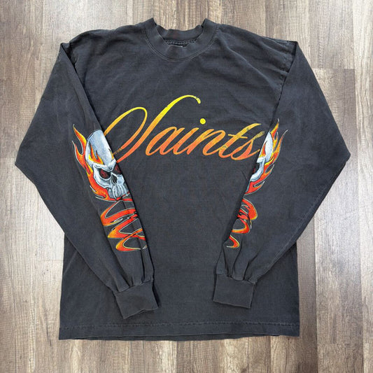 Saints flame skull logo L/S shirt