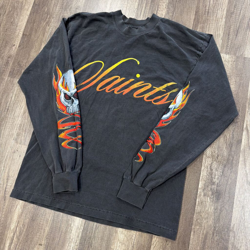 Saints flame skull logo L/S shirt