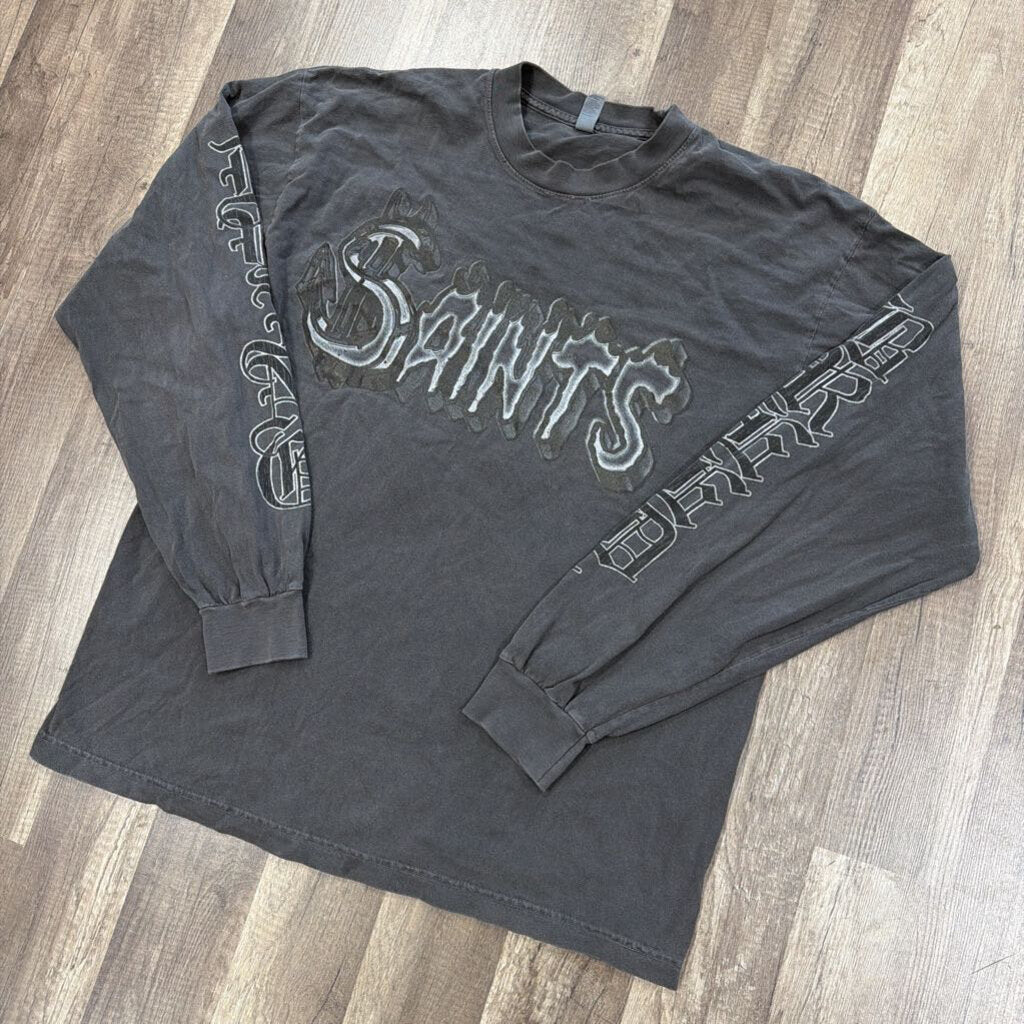 Saints dying bred logo shirt grey