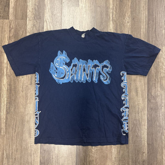 Saints dying bred logo shirt blue