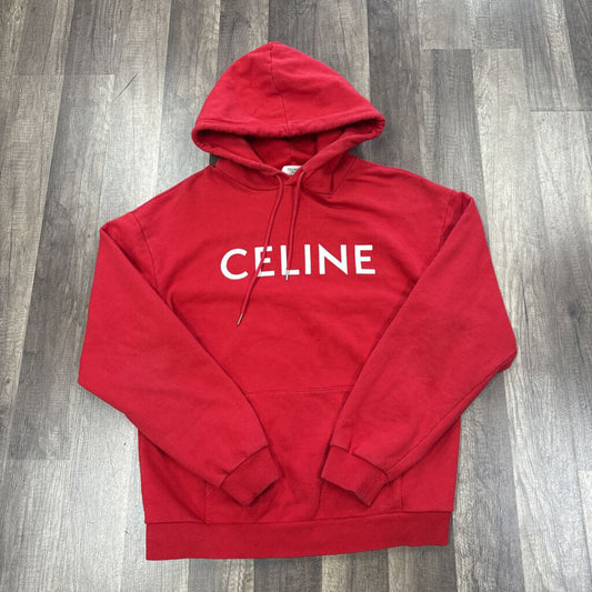 Celine Red Logo Hoodie