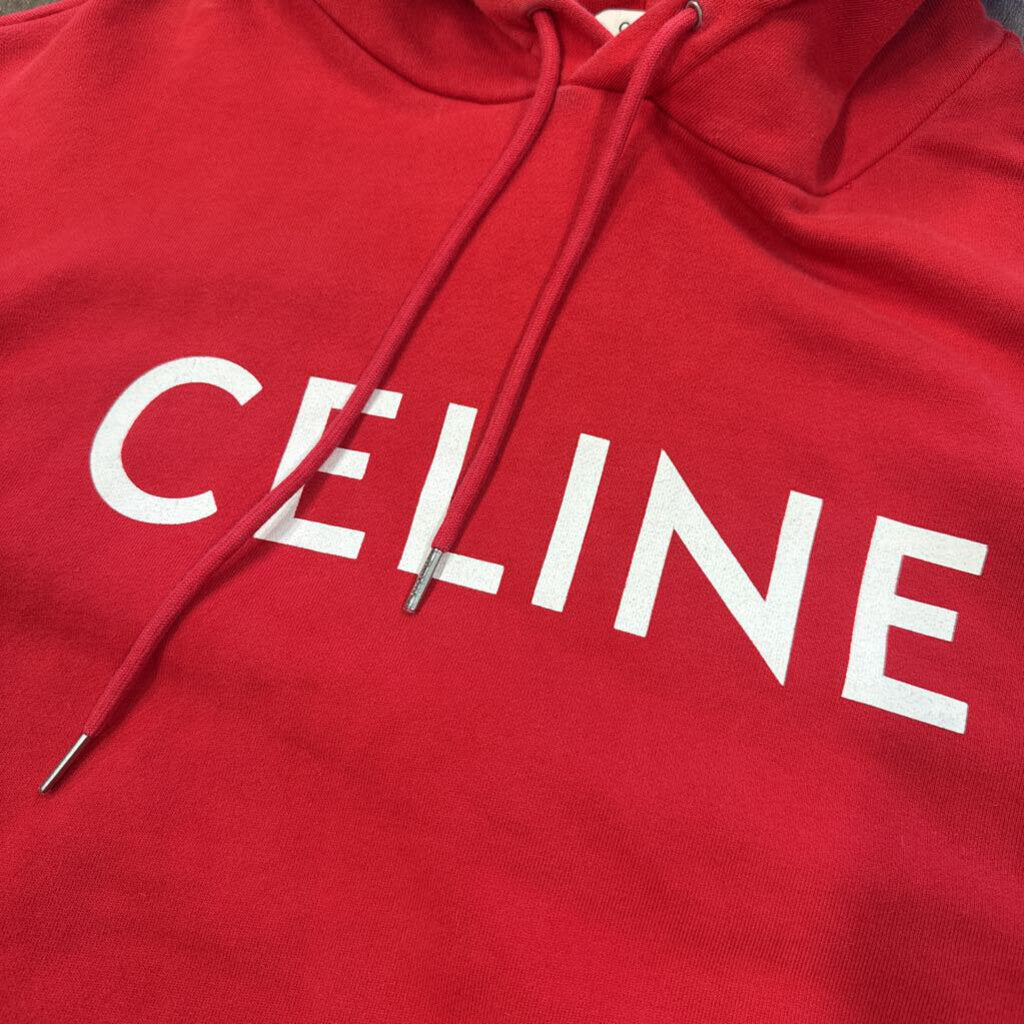 Celine Red Logo Hoodie